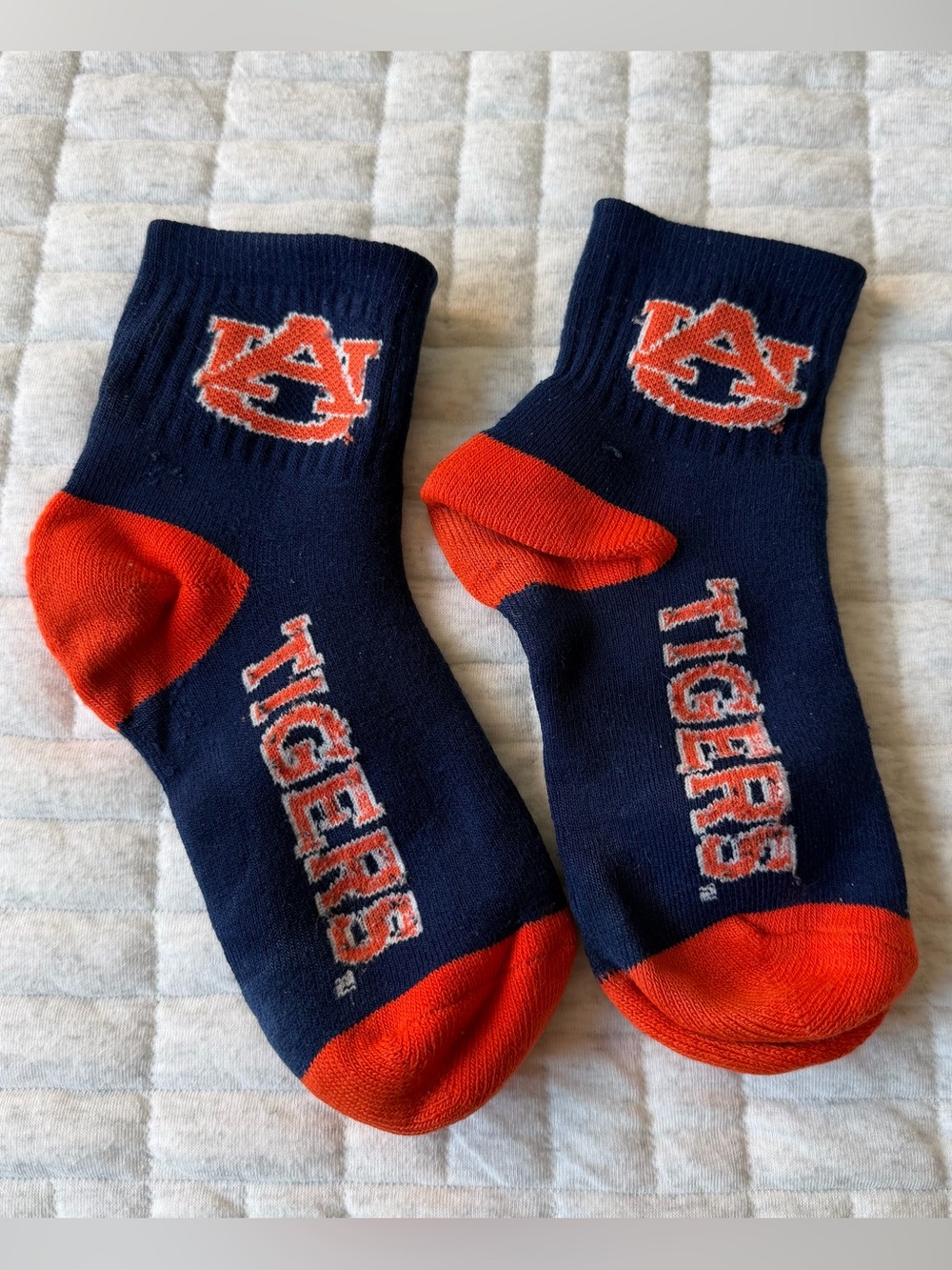 Tigers Navy & Orange Athletic Crew Socks - Team Logo